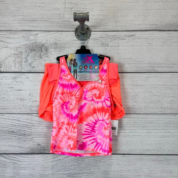 ZeroXposur Other - Zeroxposur Girl's Orange & Pink 3 Piece Swimwear Set Size Large (14)